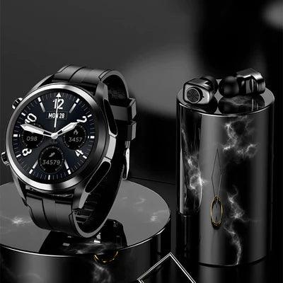 Relógio Inteligente 2 Em 1 Fone De Ouvido Sem Fio Bluetooth Chamada Música Rastreador Esportivo Smartwatch - DreamBR